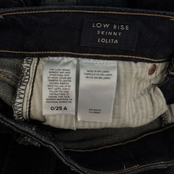 Lucky Brand Jeans Women 0 25 Blue Low Rise Skinny Lolita Casual Fading Whiskers - Picture 7 of 10
